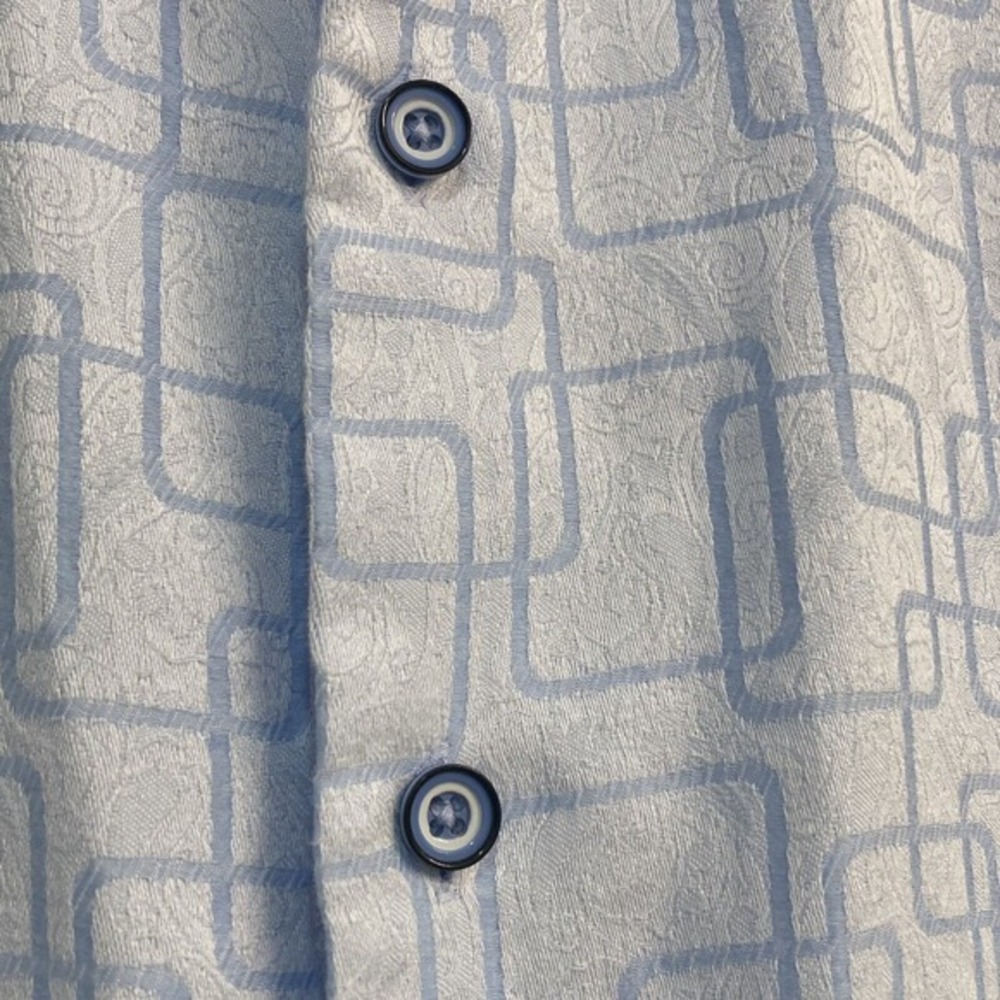 Curtis Chelsea Mens Dress Shirt Sz Large Blue w/Designs & Faint Paisley Pattern - Picture 6 of 9